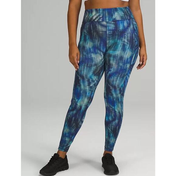 lululemon athletica Pants - Lululemon Athletica Sz 12 Wunder Train High-Rise Tight Shapeshifter Blue Multi
